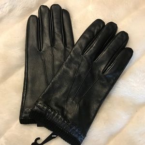 XL Black Leather Gloves - Brand New